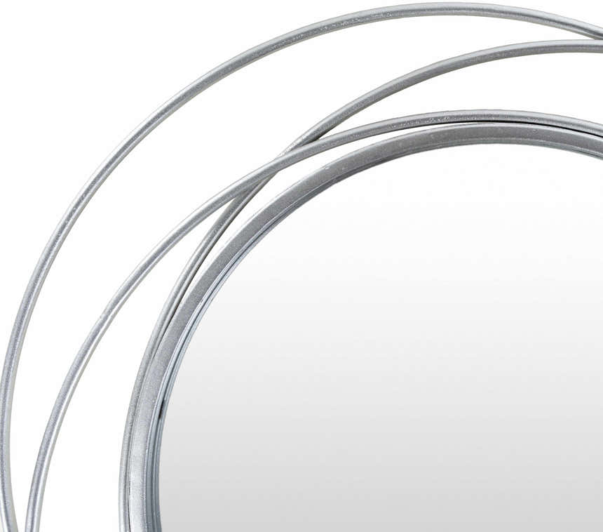 Basay Round Silver Gray Mirror