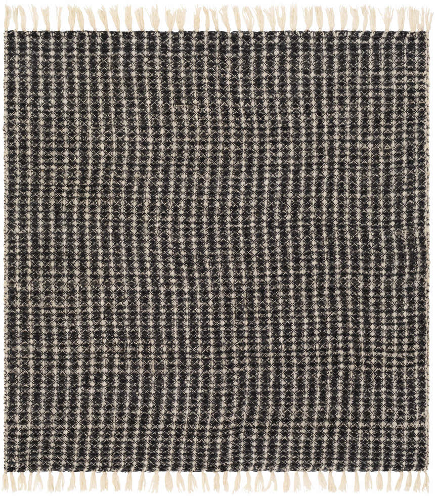 Black and White Throw Blanket with tassels