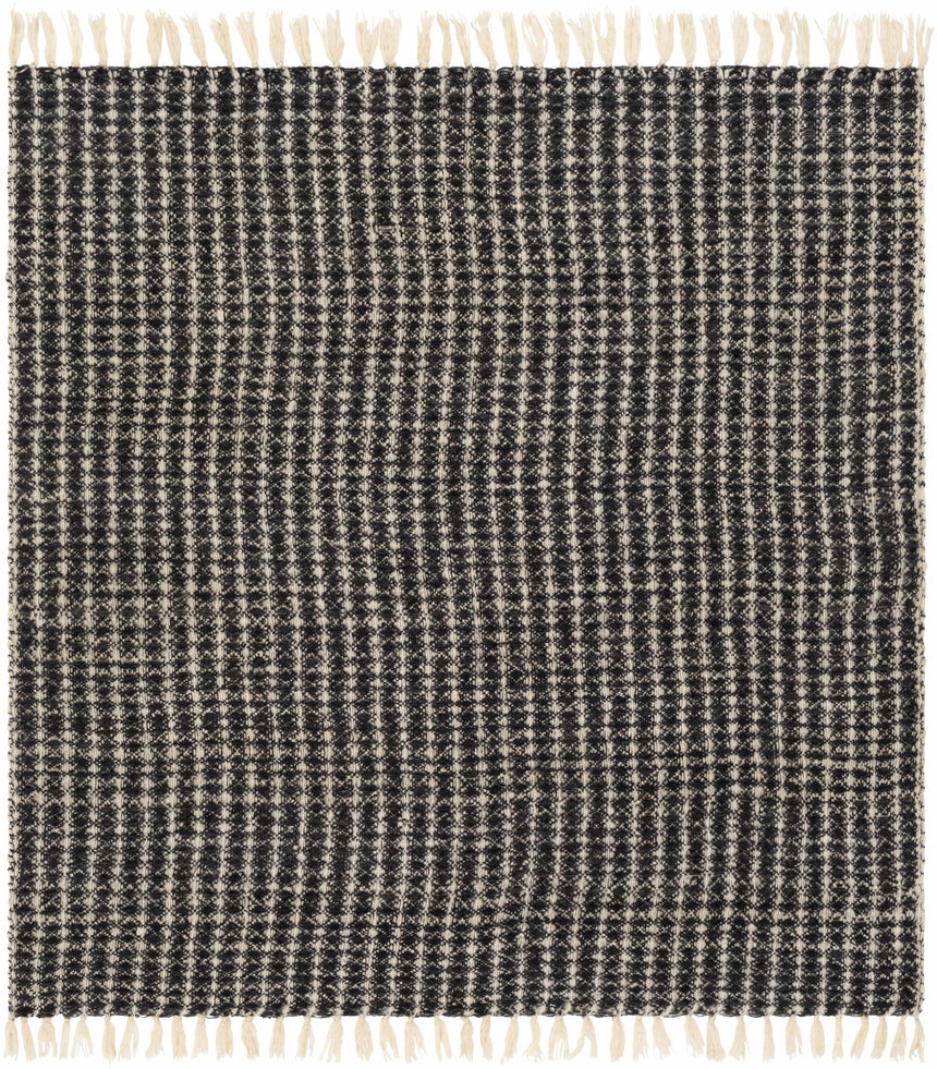 Black and White Throw Blanket with tassels