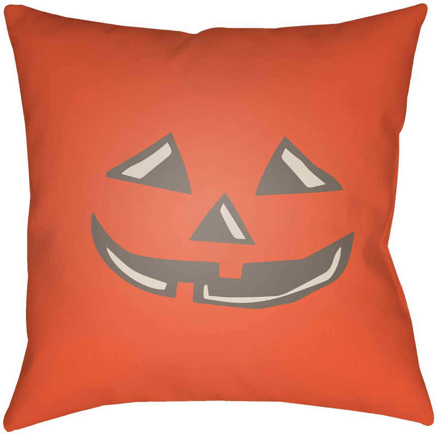 Halloween Pumpkin Red Outdoor Throw Pillow