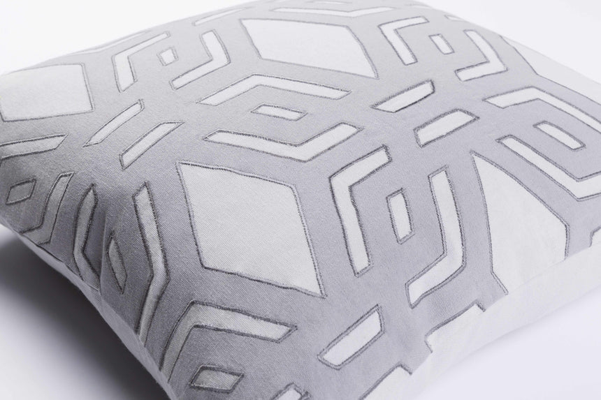 Berala Gray Geometric Square Pillow - Clearance