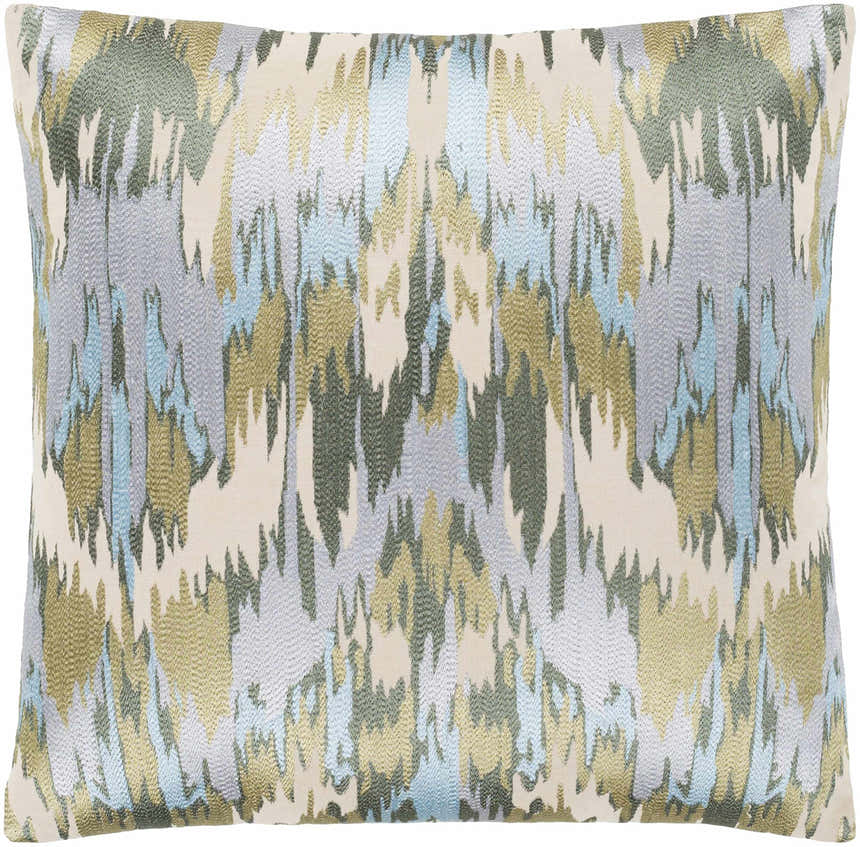 Biggar Blue & Green Abstract Throw Pillow - Clearance