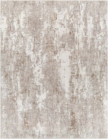 Close-up of the Binabaan Abstract Area Rug. Features a distressed design in charcoal, gray, ivory, and tan hues. Design-Rectangle-71010