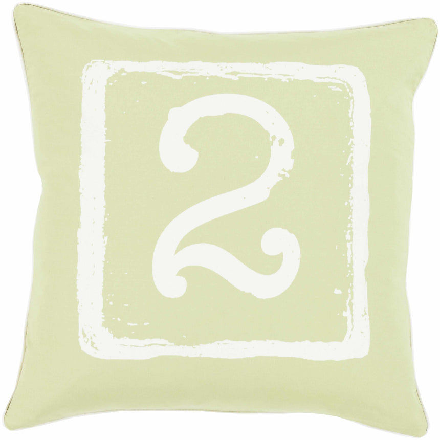 Bulford Pastel Green Number 2 Throw Pillow - Clearance