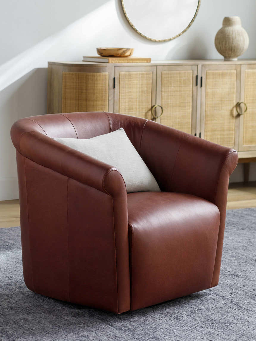 Bisignano Brown Swivel Chair - Clearance