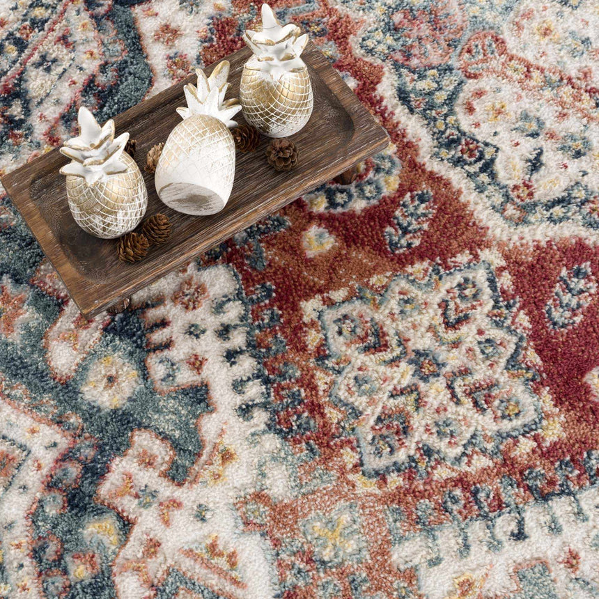 Brend Rust Medallion Area Rug - Clearance