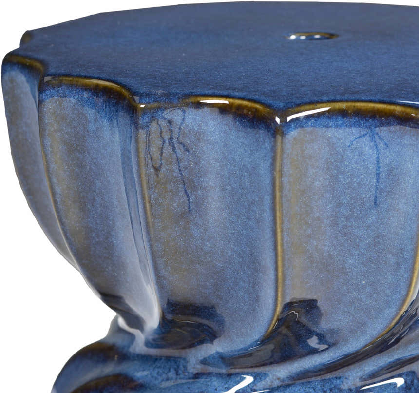 Cabugao Blue Ceramic Stool Table
