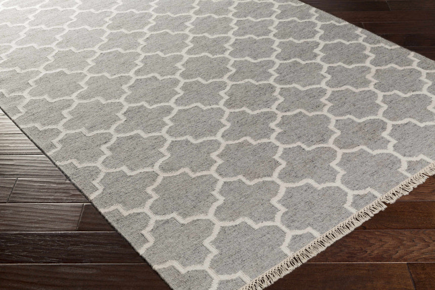 Cardin Charcoal Trellis Wool&Viscose Rug - Clearance