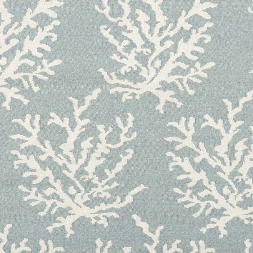 Carversville Ice Blue Botanical Wool Rug - Clearance