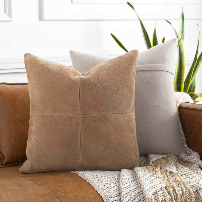 Causip Brown Square Throw Pillow - Clearance