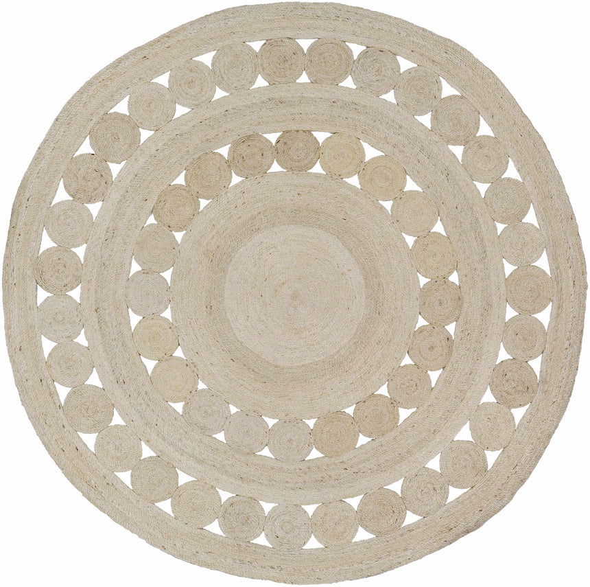 Stafford Bleached Jute Round Rug - Clearance