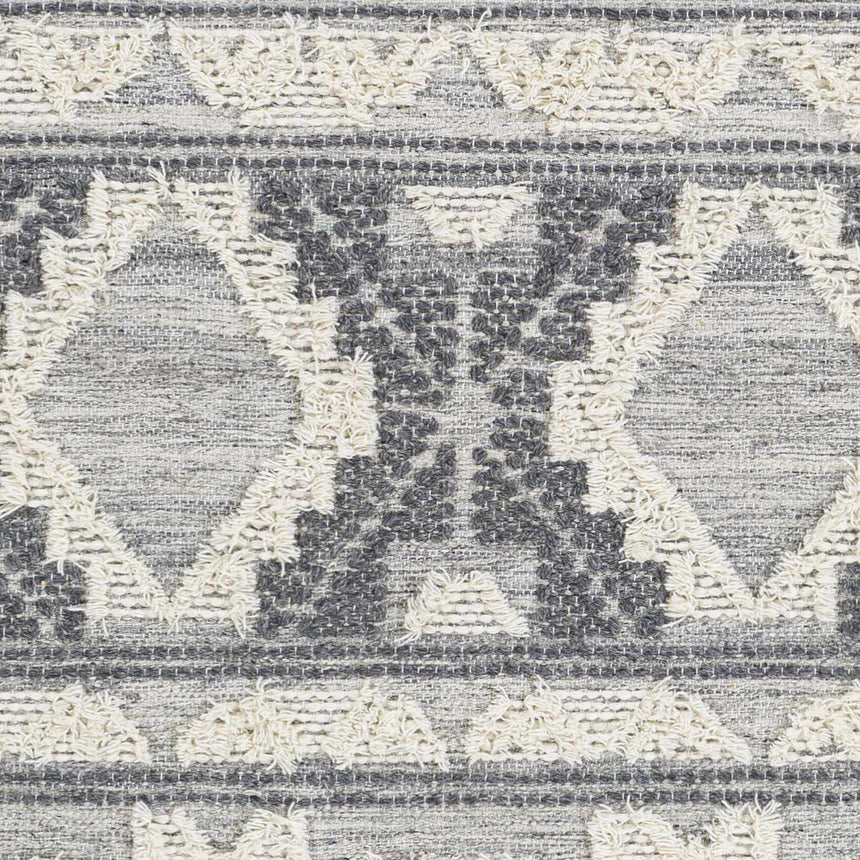 Gakona High-Low Cream&Charcoal Wool Rug - Clearance