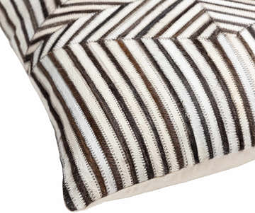Kavren Cream Diamond Rustic Lodge Hair On Hide Accent Pillow