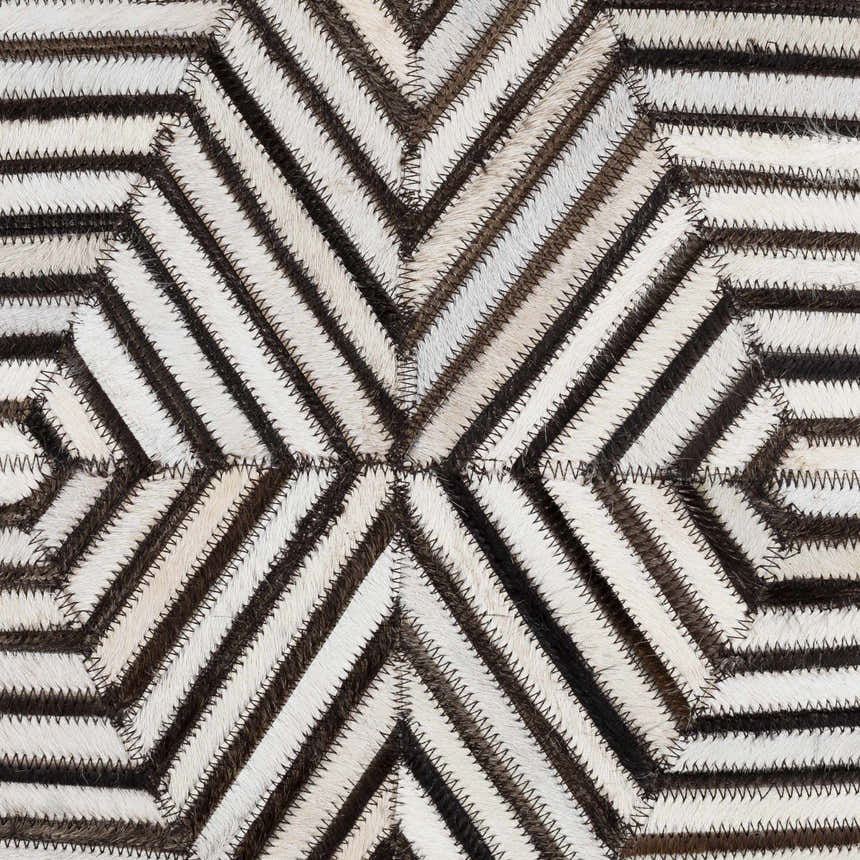 Kavren Cream Diamond Rustic Lodge Hair On Hide Accent Pillow - Clearance