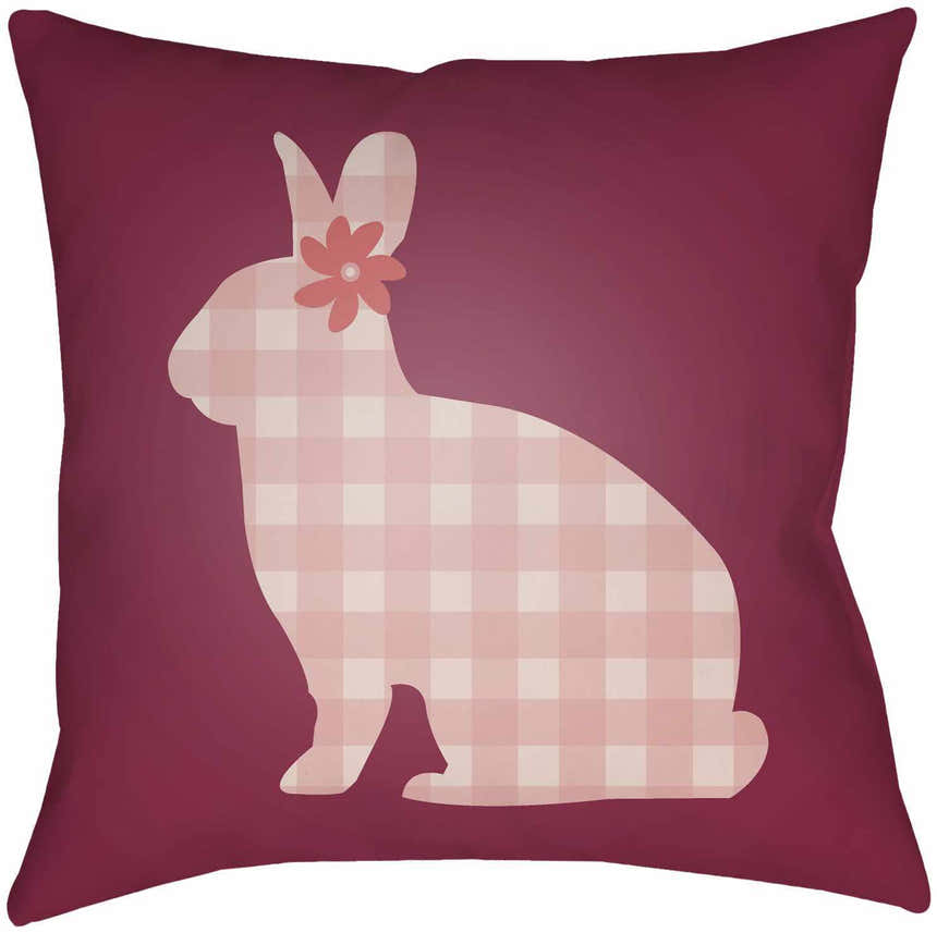Nursery Bunny Pink Decorative Outdoor Throw Pillow