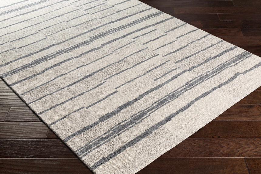 Creswell Broken-Striped Hand Tufted Wool Area Rug