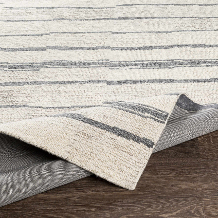 Creswell Broken-Striped Hand Tufted Wool Area Rug