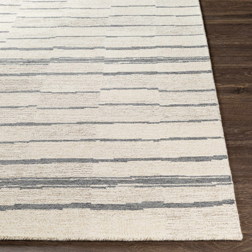 Creswell Broken-Striped Hand Tufted Wool Area Rug