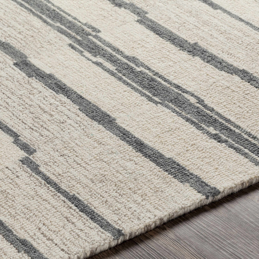 Creswell Broken-Striped Hand Tufted Wool Area Rug