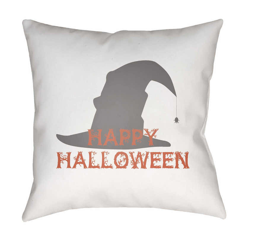 Happy Halloween White Outdoor Throw Pillow