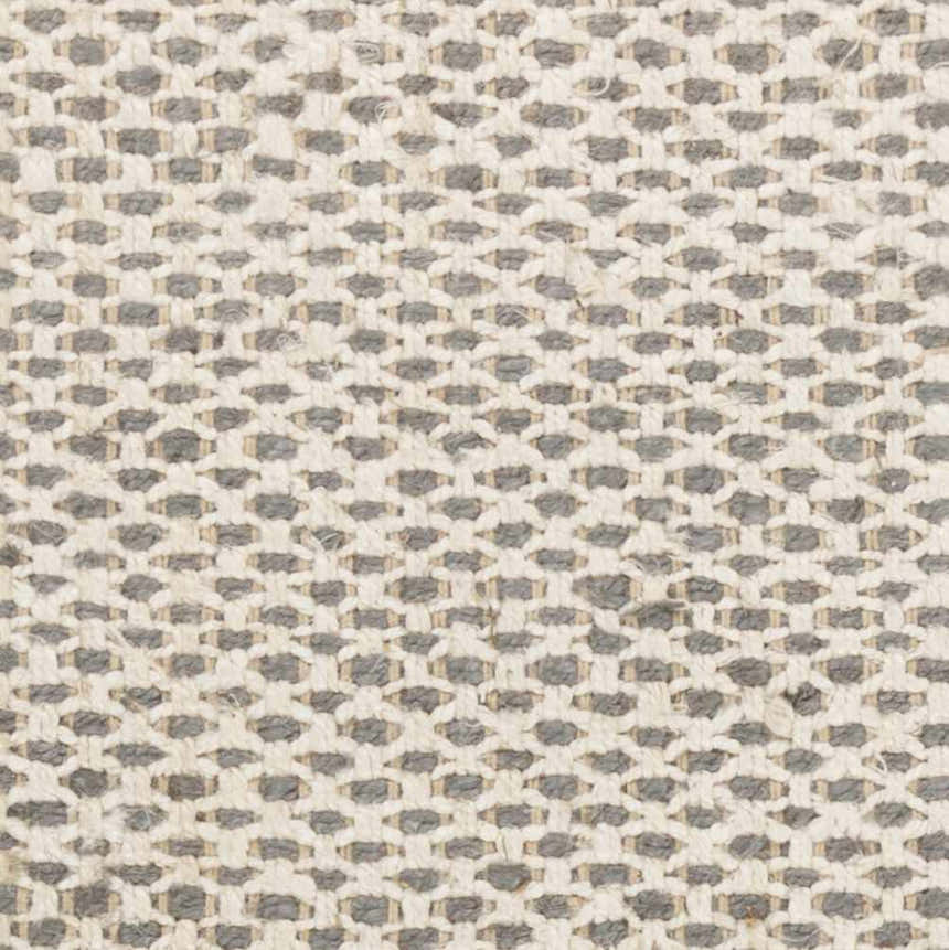 Close-up of the hand woven Carrier Clearance Jute Carpet. Charcoal and ivory natural fiber texture. Swatch