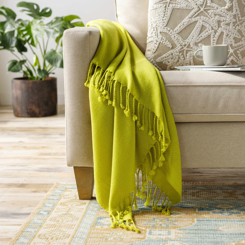 Chiconcuac Olive Throw Blanket