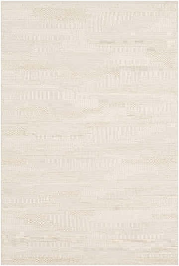 Close-up of the Cypress Cream Textured Wool Rug, showing its woven texture and subtle, neutral color variations. Design-Rectangle-576