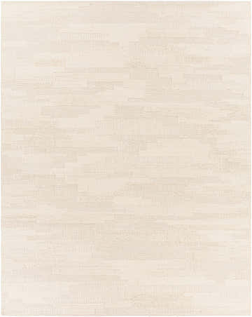 Close-up of a textured Cypress Cream Wool Rug. Hand woven, contemporary style with a subtle geometric pattern. Design-Rectangle-810