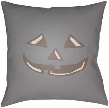 Halloween Pumpkin Dark Gray Outdoor Throw Pillow