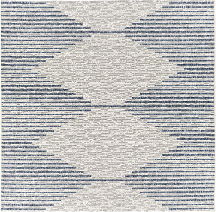 Stephan Blue & Cream Outdoor Rug