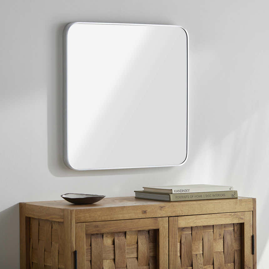 Ockenfels Modern Arched Silver Gray Wall Mirror