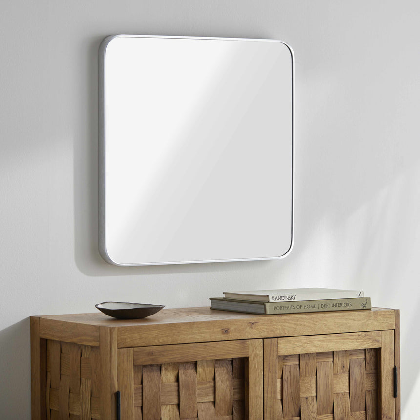 Ockenfels Modern Arched Silver Gray Wall Mirror