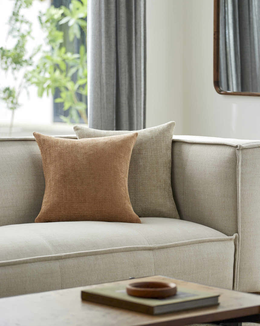 Aeneas Caramel Throw Pillow