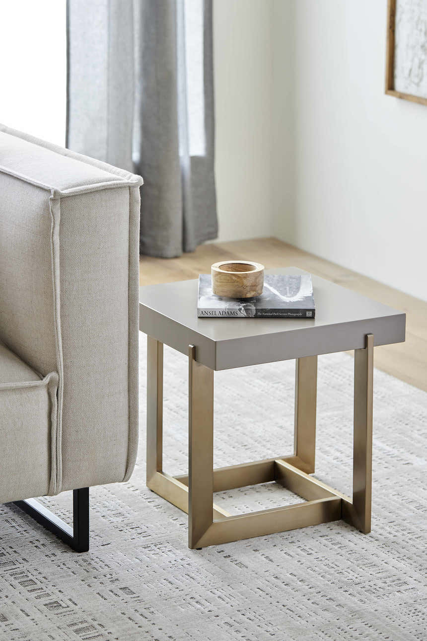 Dossenheim Modern Gold Square End Table