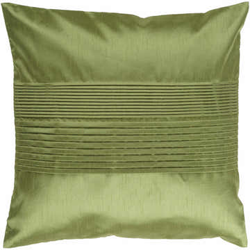 Early Green Pleated Satin Throw Pillow
