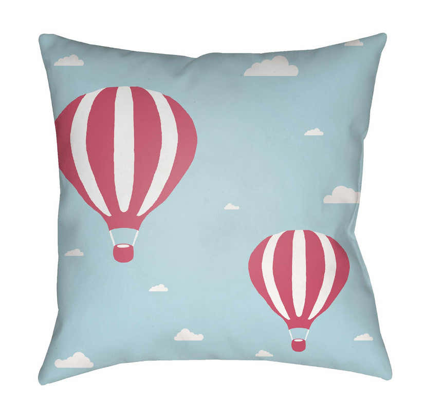 Kids Balloon Decorative Nursery Blue Outdoor Throw Pillow