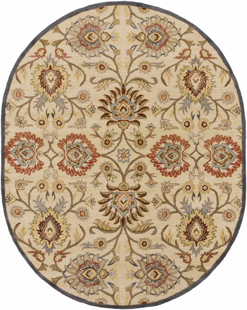 Caesar 1116 Hand Tufted Beige & Rust Wool Rug
