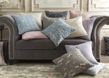 Hundleton Mauve Beaded Geometric Throw Pillow - Clearance