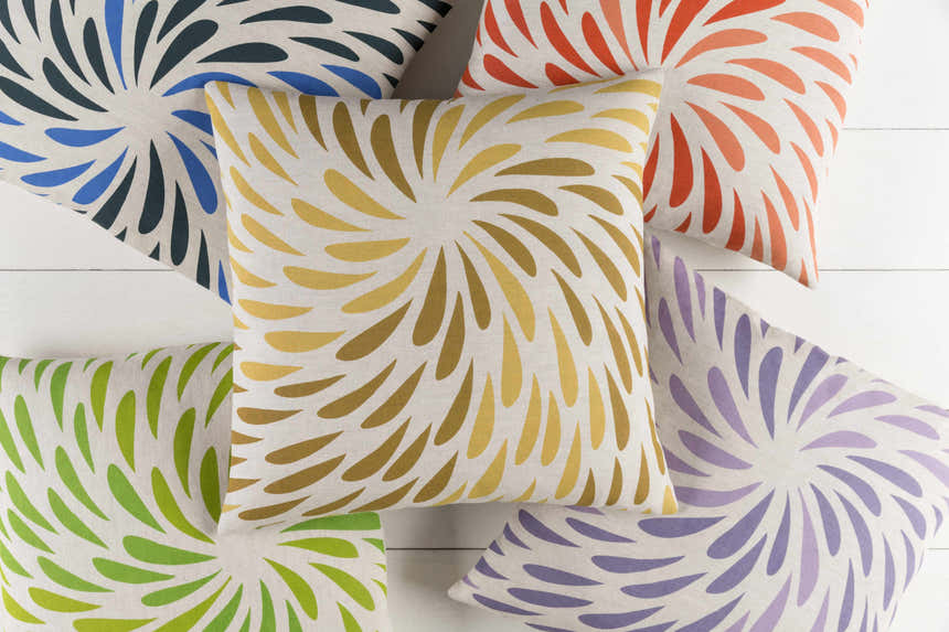 Robbinsville Green Petal Burst Accent Pillow - Clearance