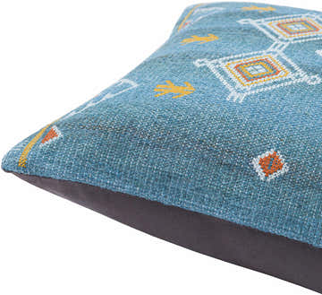 Eyal Rustic Blue Geometric Accent Pillow - Clearance