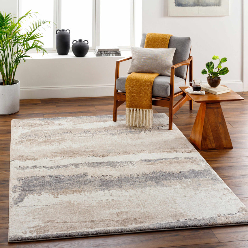 Ezell Abstract Thick Rug