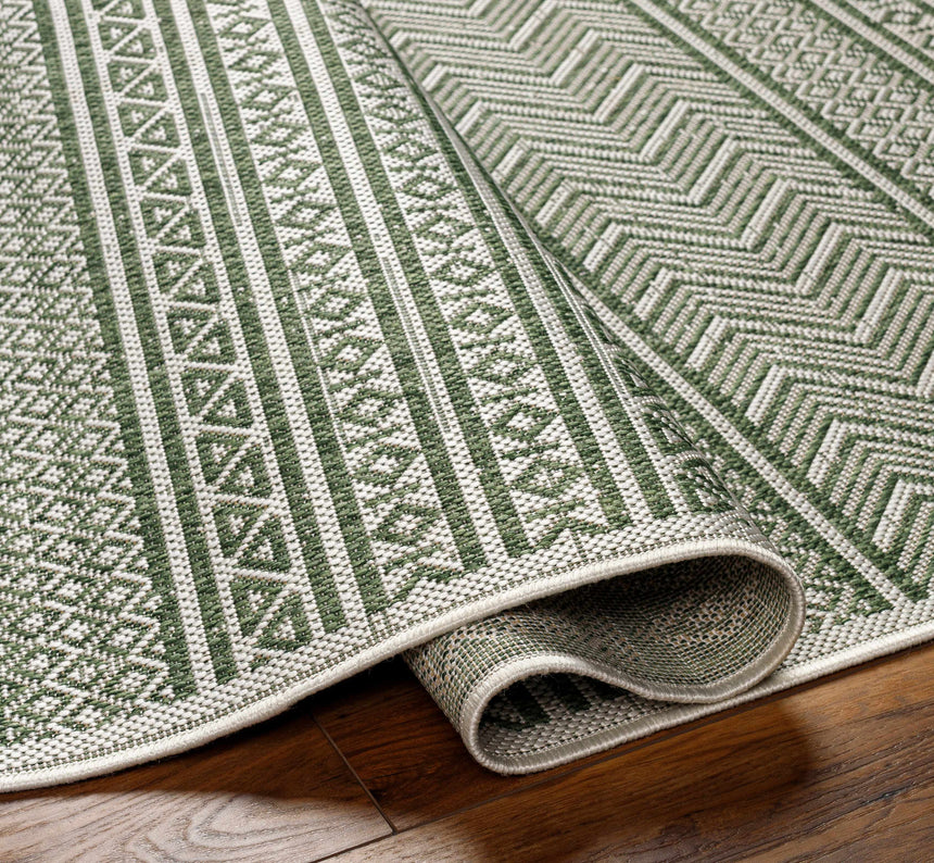 Madras Natural Gray Green All Over Performance Area Rug