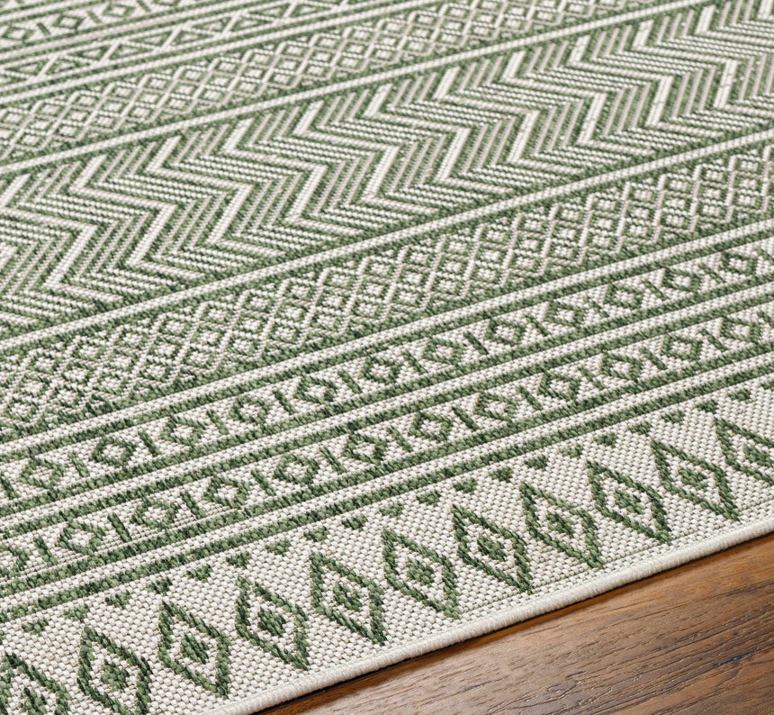 Madras Natural Gray Green All Over Performance Area Rug