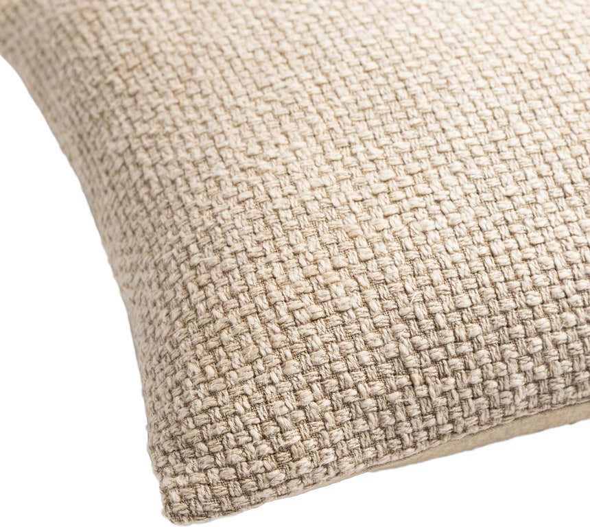 Funa Beige Square Throw Pillow