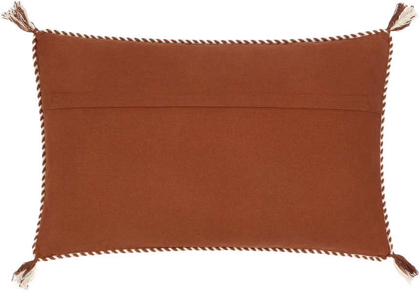 Brunel Brown Subtle Woven Stripe Cottage Country Cotton Accent Pillow - Clearance