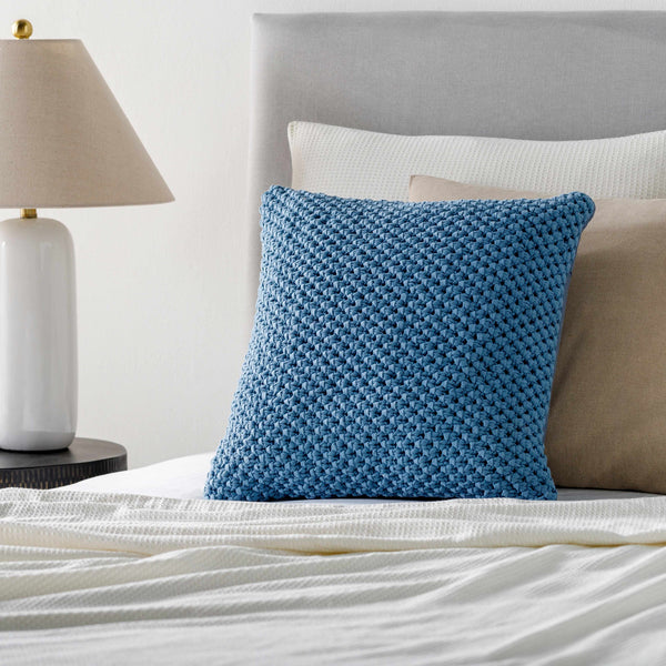 Whately Blue Square Throw Pillow - Clearance