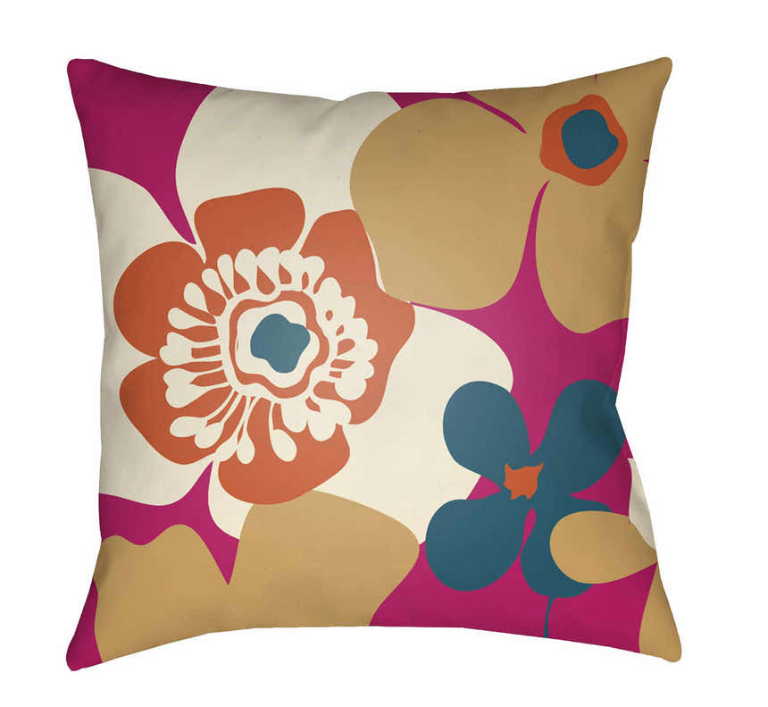 Gigaquit Retro Floral Outdoor Throw Pillow