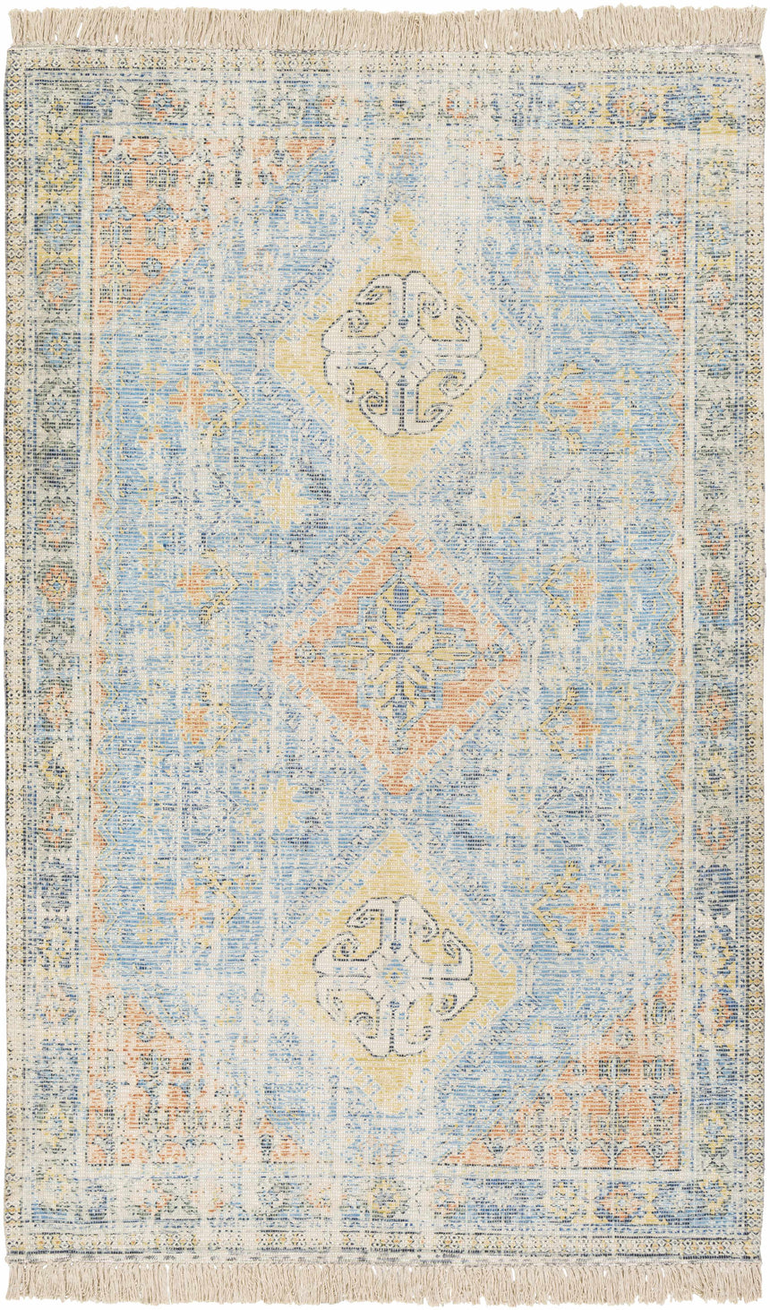 Foraker Aqua/Mustard/Orange Cotton Rug - Clearance