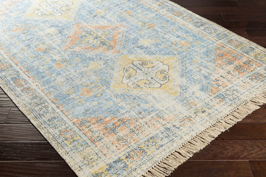 Foraker Aqua/Mustard/Orange Cotton Rug - Clearance