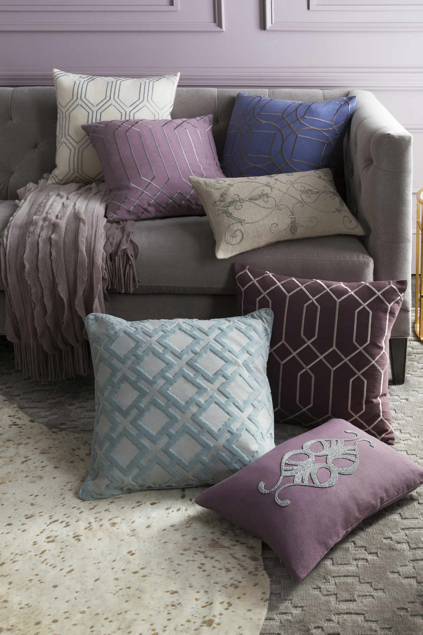 Ermington Plum Geometric Square Throw Pillow - Clearance